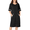 Black, variant on Women Zipper Robe Short Sleeve Duster Housecoat Short Bathrobes Zip Front Nightgown with Pockets