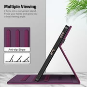 Fintie Case for Samsung Galaxy Tab S6 Lite 10.4(2024/2020/2022) with S Pen Holder, Multi-Angle Viewing Soft TPU Back Cover with Pocket Auto Wake/Sleep, Purple