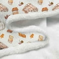 thumbnail image 7 of Fall Throw Blanket, Pumpkin Spice Autumn Fall Throws Blankets, Leaves and Berries Thanksgiving Day Blanket for Living Room Couch Bed Chair Dorm, 50"x60", Brown, 7 of 7