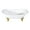 White / Brushed Brass, variant on Aqua Eden VCTNDS7231NLW 72" Cast Iron Oval Double Slipper Clawfoot Tub (No Faucet Drillings), White