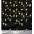 thumbnail image 1 of Soimoi Black Modal Satin Fabric Coin & Women Head Egyptian Print Sewing Fabric Yard 42 Inch Wide, 1 of 1