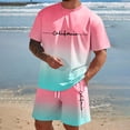 thumbnail image 3 of BRANROY Men's Summer Outfits 2 Piece - Drawstring Short Set Tracksuit, Casual Two Piece Outfit with Printed Tee and Shorts,Wine,3XL, 3 of 6