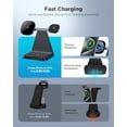 thumbnail image 5 of Estación de carga para múltiples dispositivos Apple: Woruda 3 en 1 Soporte de cargador inalámbrico magnético para iPhone Mag Safe - Base de carga de mesa de noche para iPhone 16 15 14 13 12 Pro Max Pl, 5 of 5