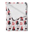thumbnail image 2 of Winter Soft Flannel Fleece Throw Blanket, Big Cats Preparing at Christmas Time Holiday Celebration Joyous Winter Times, Cozy Plush for Indoor and Outdoor Use, 70" x 90", White and Coral, by Ambesonne, 2 of 5