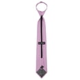 thumbnail image 4 of Jacob Alexander Men's Woven Subtle Mini Squares Pre-Tied Zipper Neck Tie - Lavender, 4 of 7