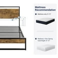 thumbnail image 6 of Allewie Twin Size Modern Bed Frame with Wooden Headboard, Heavy Duty Metal Platform Bed, Rustic Brown, 6 of 7