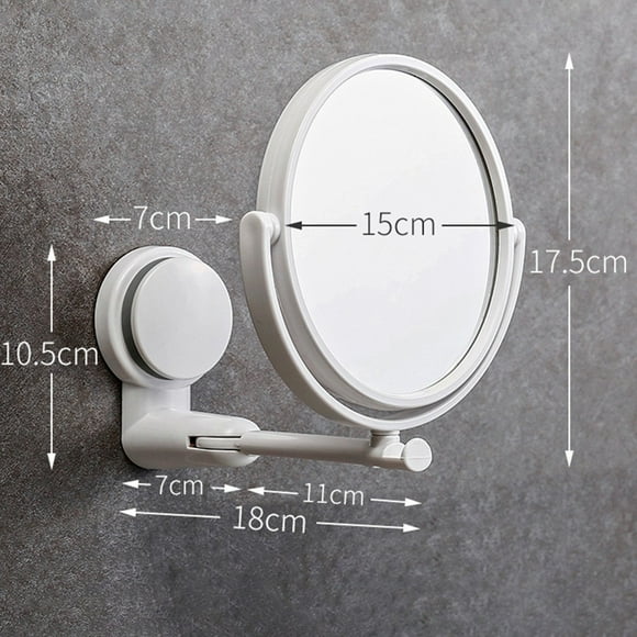Round Vanity Mirror with Traceless Adhesive Suction Cup Rotating Stand