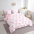 thumbnail image 3 of Feelyou Pink Bow-tie Twin Bedding Sets 7-Piece, Princess Love Heart Bedding Comforter Set, 3 of 8