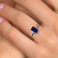 thumbnail image 4 of Gem Stone King 14K White Gold Blue Created Sapphire Solitaire Engagement Ring for Women | 1.50 Cttw | Octagon 8X6MM | Gemstone September Birthstone | Size 7, 4 of 6