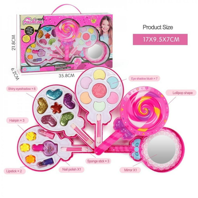 Claire's Girls Club Tiny Travel Makeup Set For Little Girls, Holographic  Case, Cute Gift, 74429 