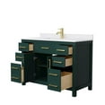 thumbnail image 2 of Wyndham Collection Beckett 48" Wood Single Bathroom Vanity in Green/Brushed Gold, 2 of 3