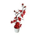 thumbnail image 2 of Dualoai Branch Artificial Potted Flower Faux Potted Flowers for Bedroom Home Wedding Red, 2 of 9
