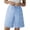 Light Blue(Womens Shorts), variant on GUACER Wide Leg Shorts for Women Casual Elastic Waist Drawstring Side Button Fashion Bermuda Shorts