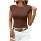 thumbnail image 3 of TaTaai Women Casual Fashion Solid Color Boat Neck Slim Fit Short Top Ladies Stylish Slimming Crop Top for Daily Street Office Commute Wear Soft Comfortable Fashion Blouse Gift, 3 of 7