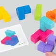 thumbnail image 3 of Rompecabezas de madera, rompecabezas 3D Tetris Tangram con 7 cubos de colores, juego de rompecabezas para niños y adultos, 3 of 7