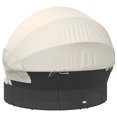 thumbnail image 3 of vidaXL Outdoor Lounge Bed with Canopy and Cushions Black Poly Rattan, 3 of 5