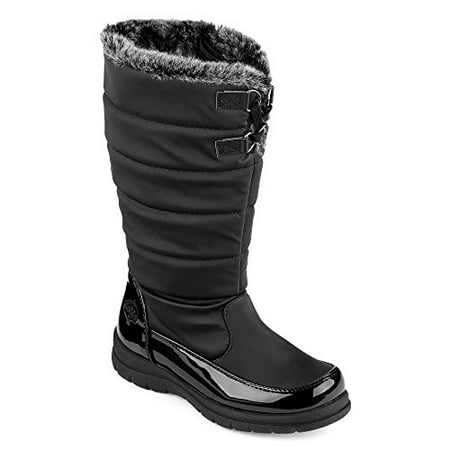 Totes Girls Big Kid Hollie Waterproof Rubber Black Snow Boot,Cold Weather Boot,Toddler Boots Size -