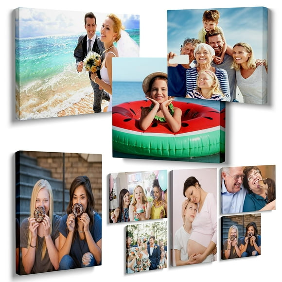 Canvas Prints with Your Photos, Personalized Photo Gifts Prints Photos on Canvas Wall Poster Framed Digitally Pictures Printed Wall Art Canvas Ideal for Family Wedding Christmas Brithdays Gift