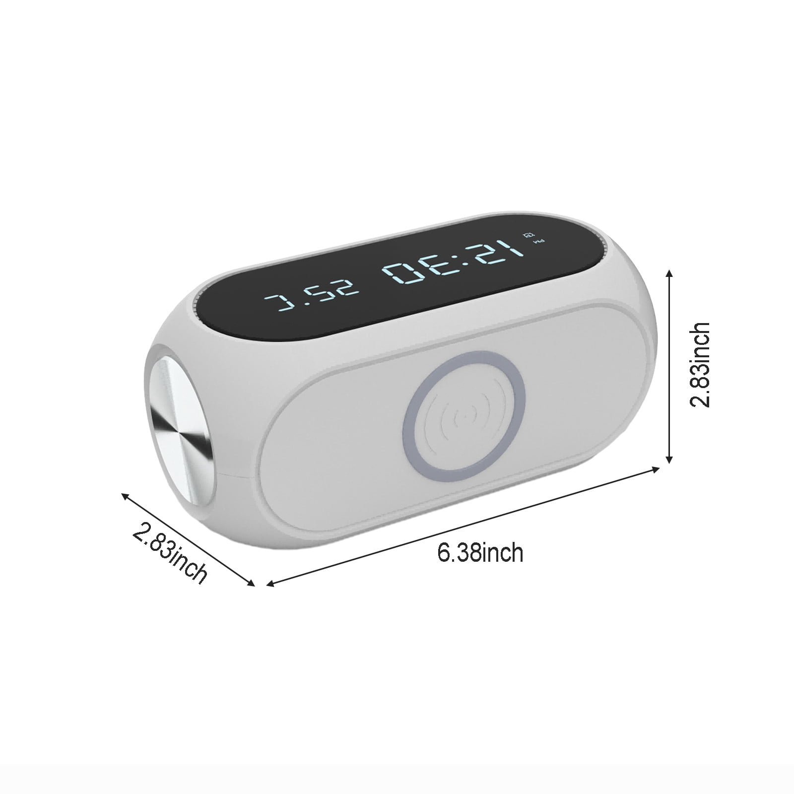 Wireless Charger Alarm Clock 15W Fast Charging LED Digital Display ABS Type-C Time Temperature Display Smart Chip Overcurrent Overheat Protection iOS Android Desktop