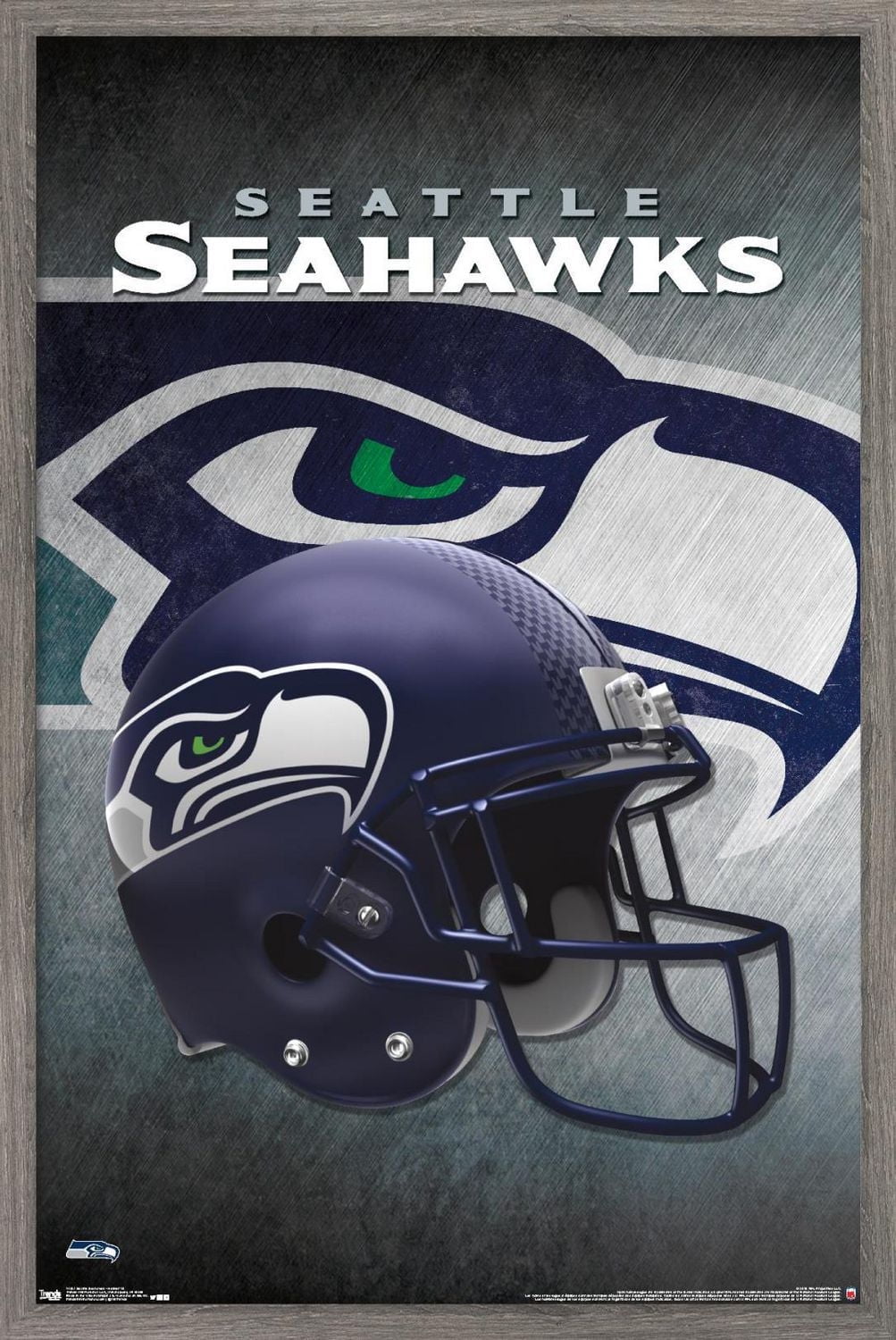 NFL Seattle Seahawks - Helmet 16 Wall Poster, 14.725" x 22.375" Framed