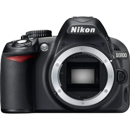 Nikon D3100 14.2MP DX-Format DSLR Digital Camera (Body) - (Black) - (Renewed)