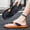 Black Orange, variant on Men Black Woven Fabric Thong Flip Flops Orange Contrast Edge Embossed Logo Lightweight Non-Slip Beach Slippers