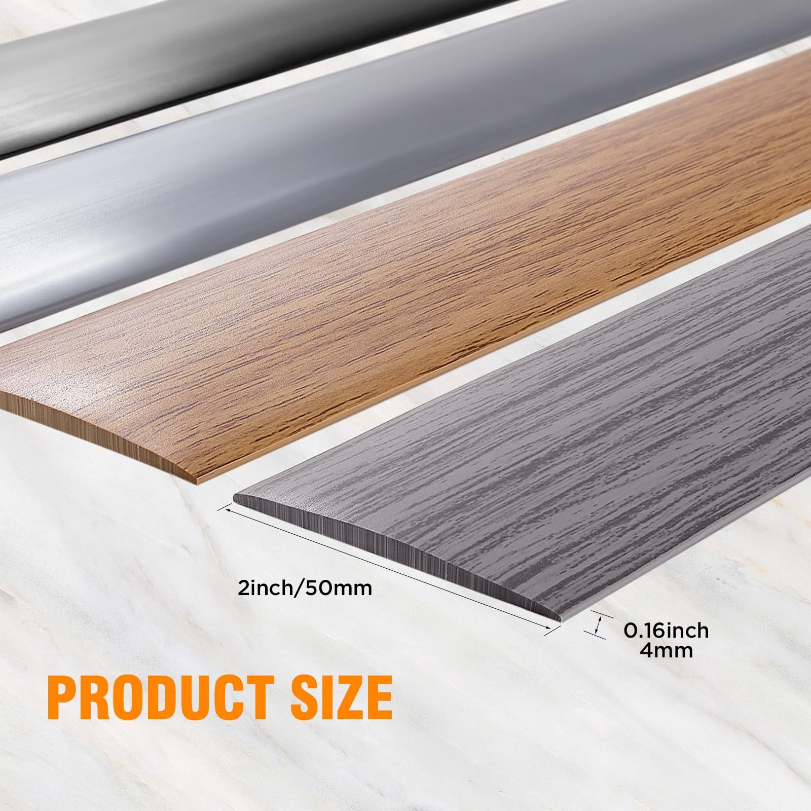 Floor Transition Strip Vinyl Self Adhesive Threshold Carpet Edge Wood To Tile Laminate Flooring Gaps And Doorway Cover Flat Divider Peel Stick Trim (gray  5cm 20ft)