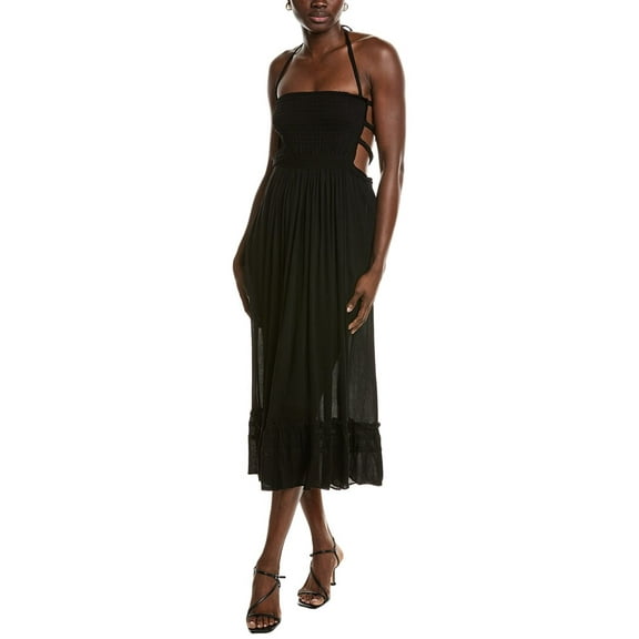 IPPONELLI womens Smocked Bodice Maxi Dress, s, Black