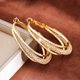 thumbnail image 2 of Silvery Plating Mesh Twisted Hoop Earrings Inlaid Shiny Zircon Ear Piercing Jewelry For Women, 2 of 4