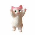 thumbnail image 2 of Squishy Stress Toy with Soft Squeeze Texture and Raised Paws, 3 Inch, Pink and White, for Relaxation Relief, Cat Toy, 2 of 3