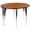 Oak, variant on Flash Furniture Circle Wave Flexible Grey Thermal Laminate Activity Table Set, 6 Seating Capacity, 47.5 inch x 48 inch x 30.25 inch, Gray