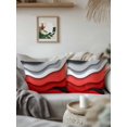 thumbnail image 3 of Outdoor Pillows Waterproof, Red Grey Ombre Bedding Throw Pillows with Insert for Couch Sofa Bed, Modern Abstract Moire Art Geometric 18x18 Inch Pillowcases Decorative Camping Patio Pillow Set of 1, 3 of 8