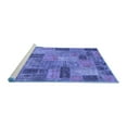 thumbnail image 2 of Ahgly Company Machine Washable Indoor Round Patchwork Blue Transitional Area Rugs, 3' Round, 2 of 4