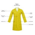 thumbnail image 4 of Panda Uniform by HeedFit Unisex 40" Medical Lab Coat – XL Yellow, 4 of 4