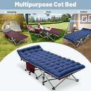 MOPHOTO Portable Folding Bed with Carry Bag & Pearl Mattress, Camping Cot for Adults, Heavy Duty Collapsible Sleeping Bed for Indoor & Outdoor Use