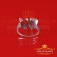 thumbnail image 3 of King of Bling's Cubic Zirconia 0.40ct Alphabet W Women's White Silver Ring Size 7, 3 of 11