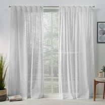 Exclusive Home Belgian Sheer Hidden Tab Top Curtain Panel Pair, 50"x96", Silver