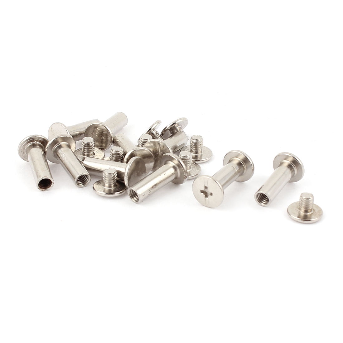 uxcell 5mmx18mm Binding Chicago Screw Posts Barrel Nuts Docking Rivets Silver Tone 20pcs uxcell 5mmx18mm Binding Chicago Screw Posts Barrel Nuts Docking Rivets Silver Tone 20pcs