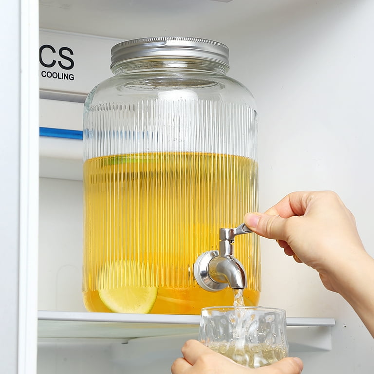 Home Essentials Ribbed Glass Beverage Dispenser