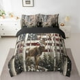thumbnail image 2 of Erosebridal Reindeer Elk Bedding Queen Size, Rustic Wildlife Bedding Sets Queen Size, Retro US Flag Reversible Comforter Sets with Sheets, Super Cozy Bedroom Decor, 7-Piece, 2 of 4