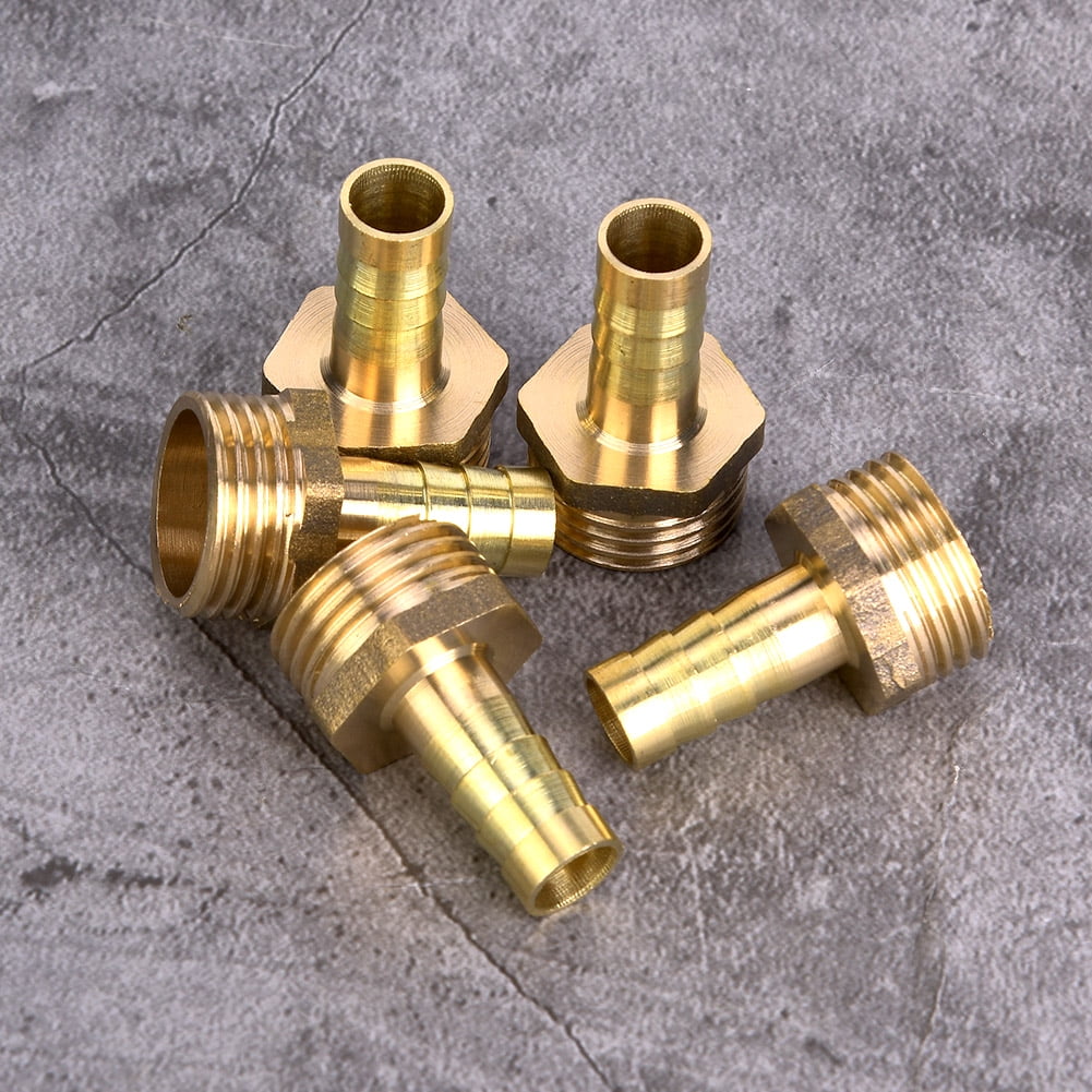 Kritne 5 Pcs Brass Barb Connector Male Thread Water Pipe Connector Hose