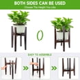thumbnail image 2 of Adjustable Plant Stand with Tray Indoor Wood Plant Stand Fit ‘‘ to ‘‘ Planter Mid Century Modern Flower Pot Holder Rack(Plant and Pot Not Included) Walnut, 2 of 7