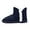 Navy, variant on Women's Fuzzy House Slippers - Knitted Ankle Booties with Plush Fur Lining for Indoor & Outdoor Winter Warmth