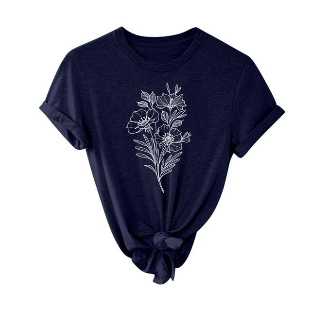 CEHVOM T-shirt à Manches Courtes Imprimé Mode pour Femmes, Blouse Décontractée Ample en Solde