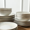 thumbnail image 5 of Stone Lain Linea 32-Piece Dinnerware Set Stoneware, Soda Lime Glass, Service for 8, White, 5 of 6