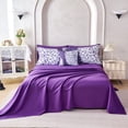 thumbnail image 4 of Koniroom 8Pcs Purple Comforter Set Queen Size, Botanical Bed In a Bag with Flowers Bloom Printfor Women Teen Girls, 4 of 10