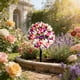 thumbnail image 1 of Árbol Artificial con Forma de Bola de Rosas para Decoración de Exteriores, Arreglo de Escena de Moda, Decoración de Flores de Simulación., 1 of 7