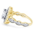 thumbnail image 3 of 3 Carat Center 6.5MM Cushion Cut Lab Created Moissanite Diamond Cushion Halo Engagement Ring For Women In 14K Yellow Gold Over Sterling Silver(G-H Color, VVS1 Clarity 3Cttw) Size - 5.5, 3 of 5