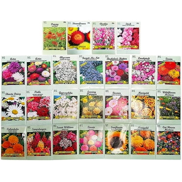 Set of 25 Deluxe Variety Flower Seed Packets 10 Varieties