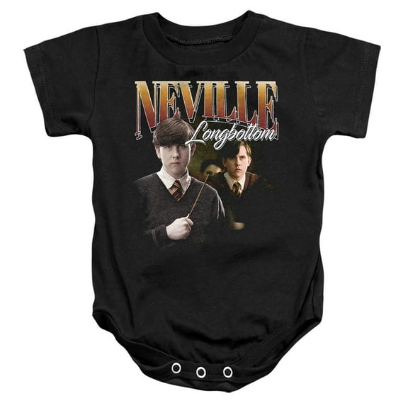 Harry Potter Neville Longbottom Homage Unisex Infant Snap Suit for Baby, Black, Large